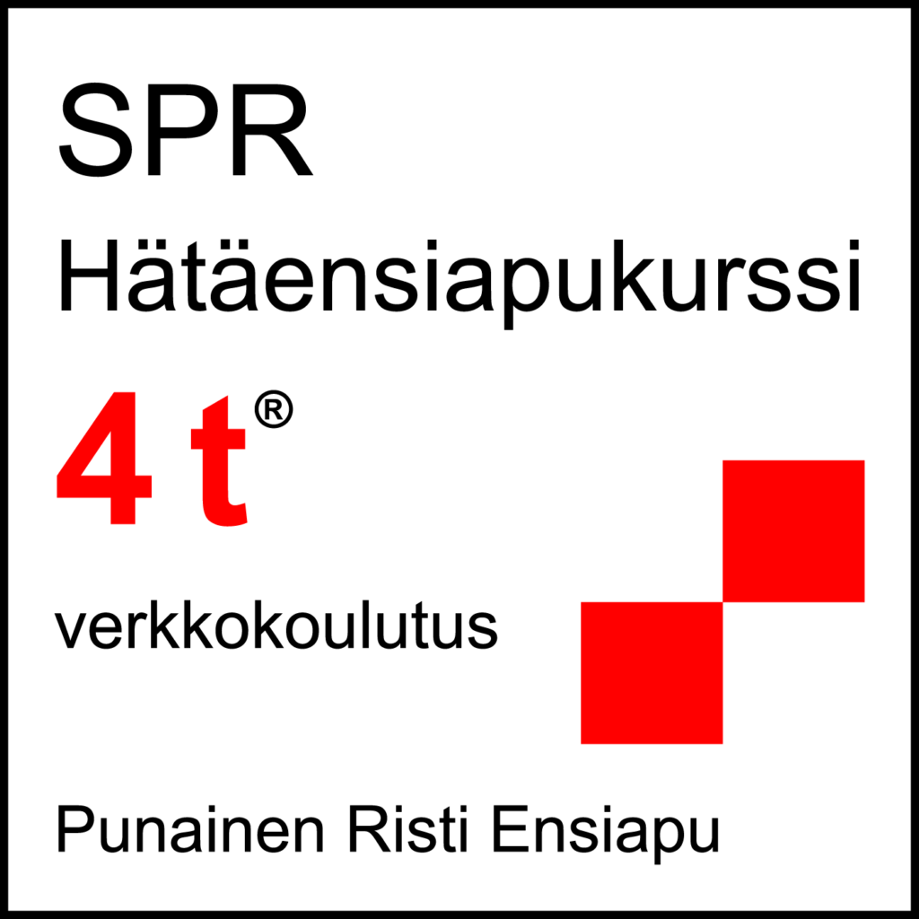Suomen Punaisen Ristin Hätäensiapukurssin verkkokoulutuksen virallinen logo.