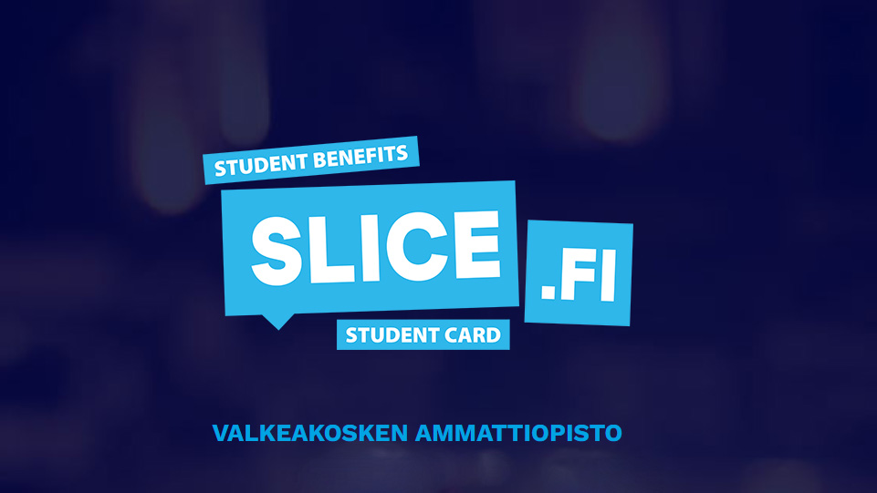 Valkeakosken ammattiopisto, VAAO, digitaalisen opiskelijakortin tekstikuva, jossa lukee Slice.fi
